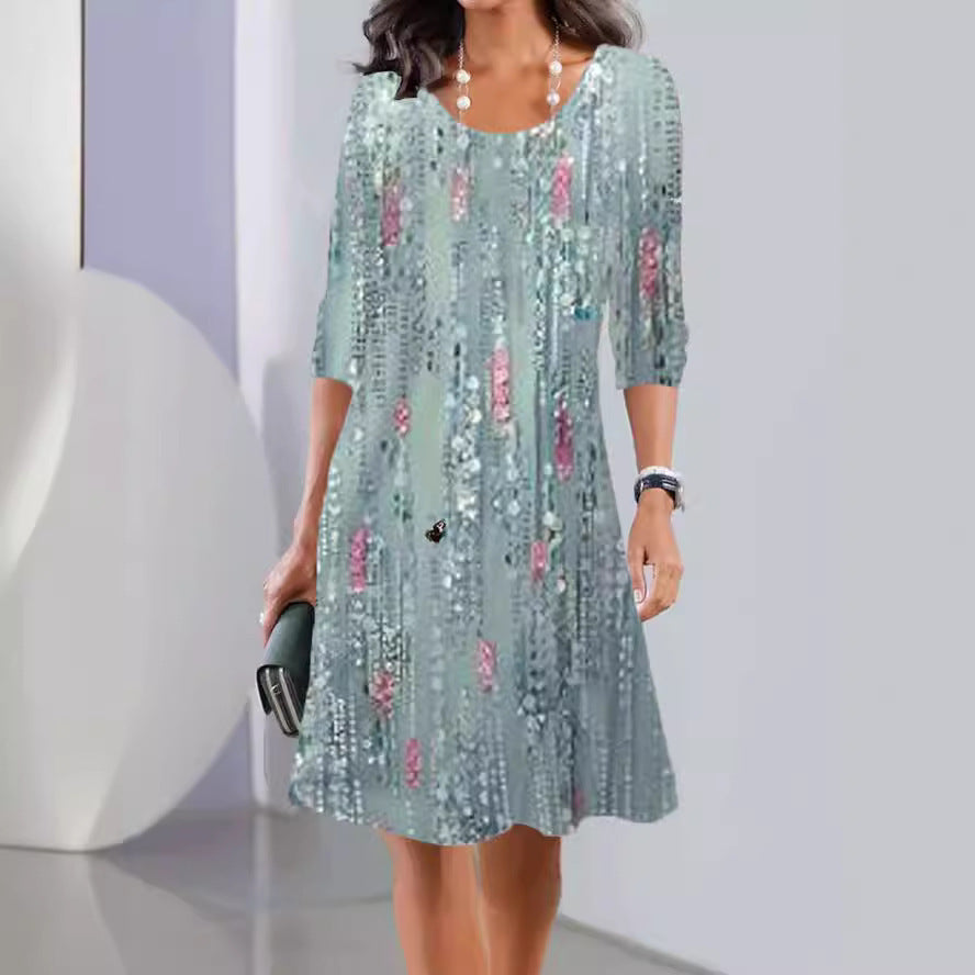 A-line dress for women with a delicate floral pattern Lune London