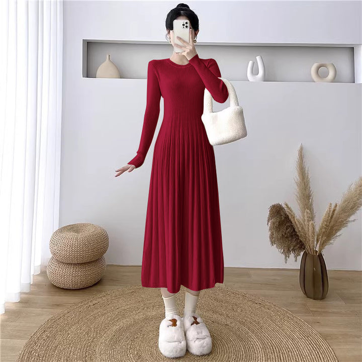 Maxi dress for women with a fine rib design and a narrow cut Lune London