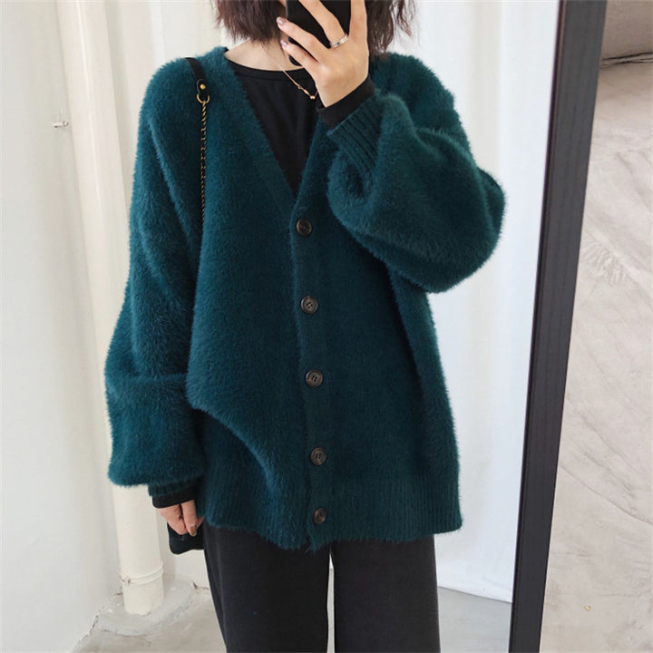 Cardigan en tricot confortable pour femmes avec de grands boutons et une coupe décontractée Chic & Stil