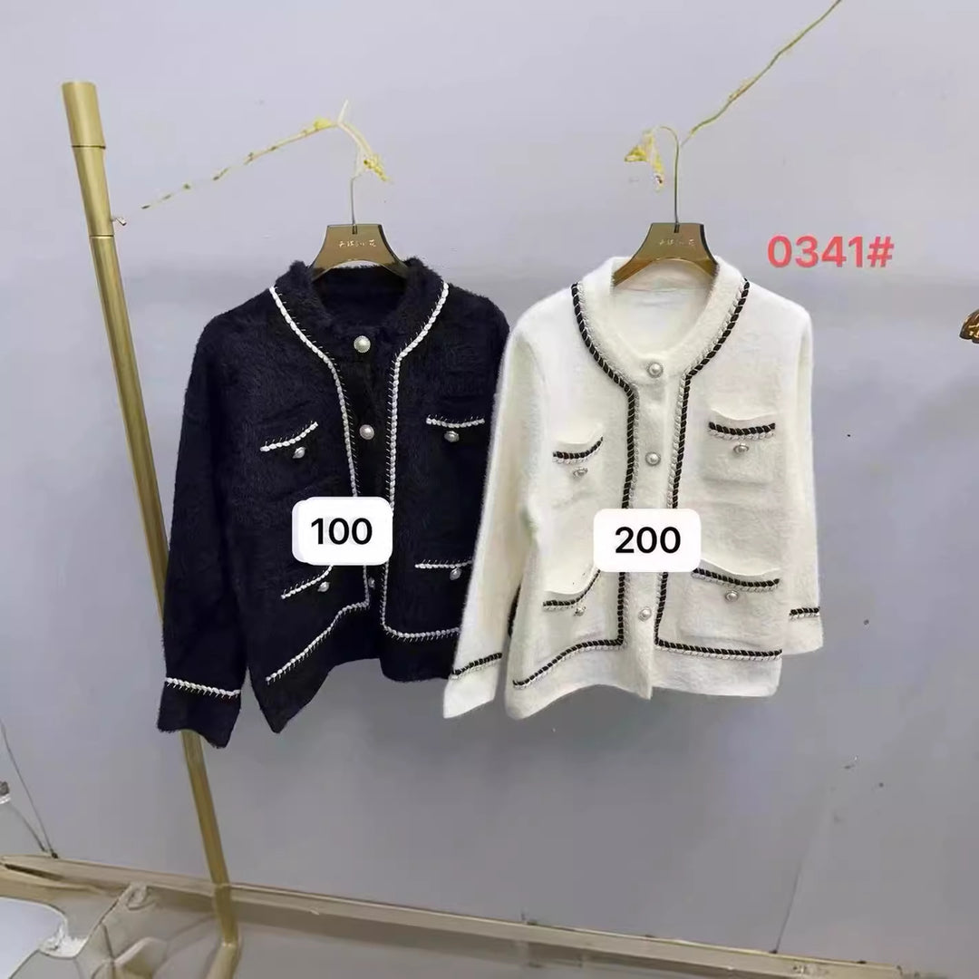 Cardigan Élégant pour Femmes avec Détails Contrastes et Poches Chic & Stil