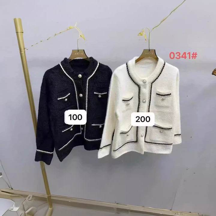 Cardigan Élégant pour Femmes avec Détails Contrastes et Poches Chic & Stil