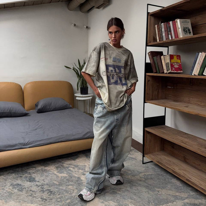 Baggy jeans for women with innovative drawstring Lune London
