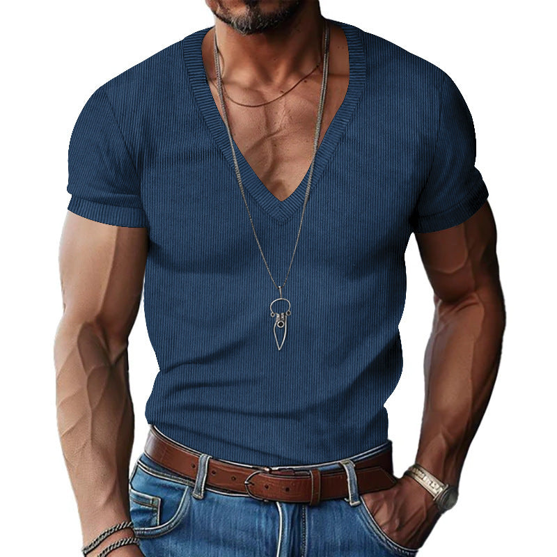 Men's short sleeve V-neck T-shirt Lune London