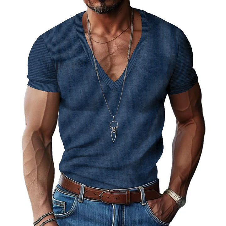 Men's short sleeve V-neck T-shirt Lune London