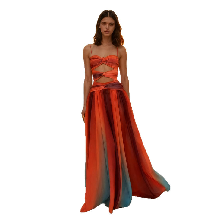 Women's Elegant Maxi Dress with Sophisticated Wrap Design and Delicate Chiffon Lune London