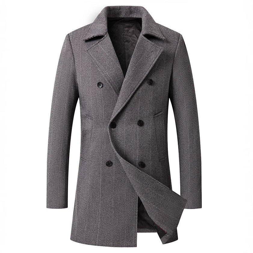 Elegant double-breasted men's coat with minimalist design Lune London