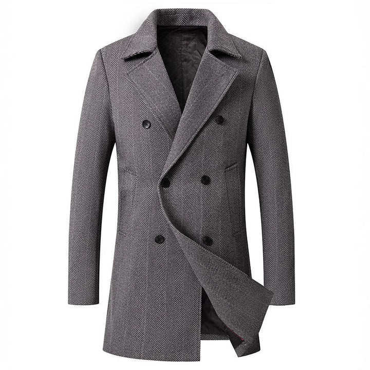 Elegant double-breasted men's coat with minimalist design Lune London