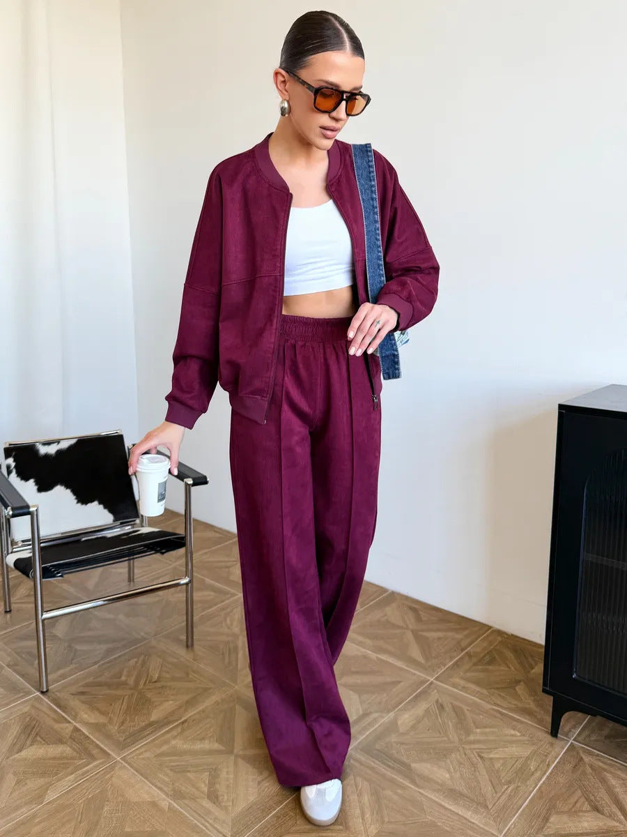 Oversized sport jacket for women with elastic sleeves and wide pants Lune London