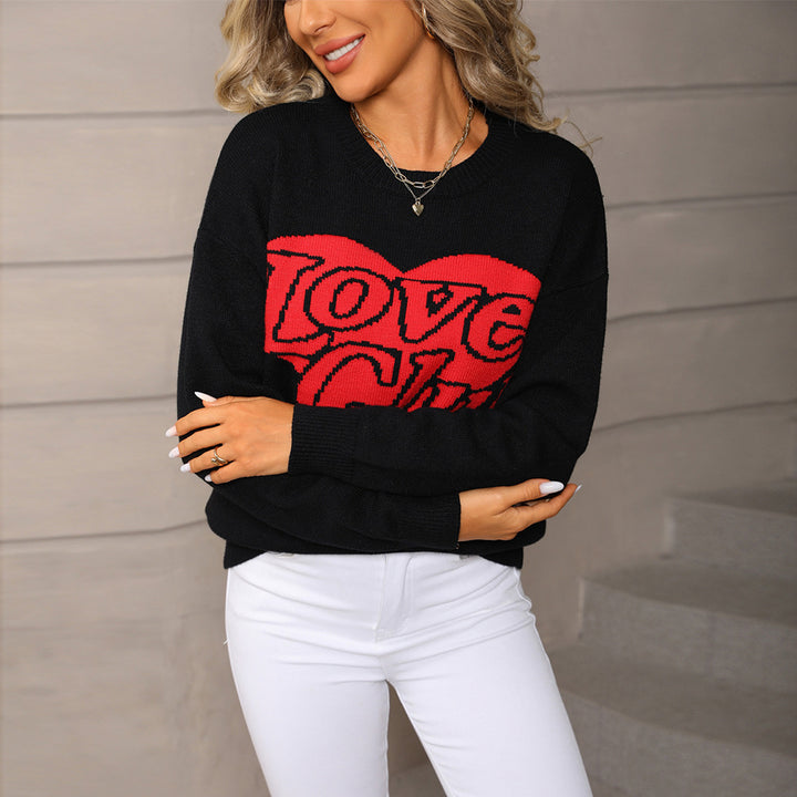 Pull pour femmes avec une inscription frappante et une coupe généreuse Chic & Stil