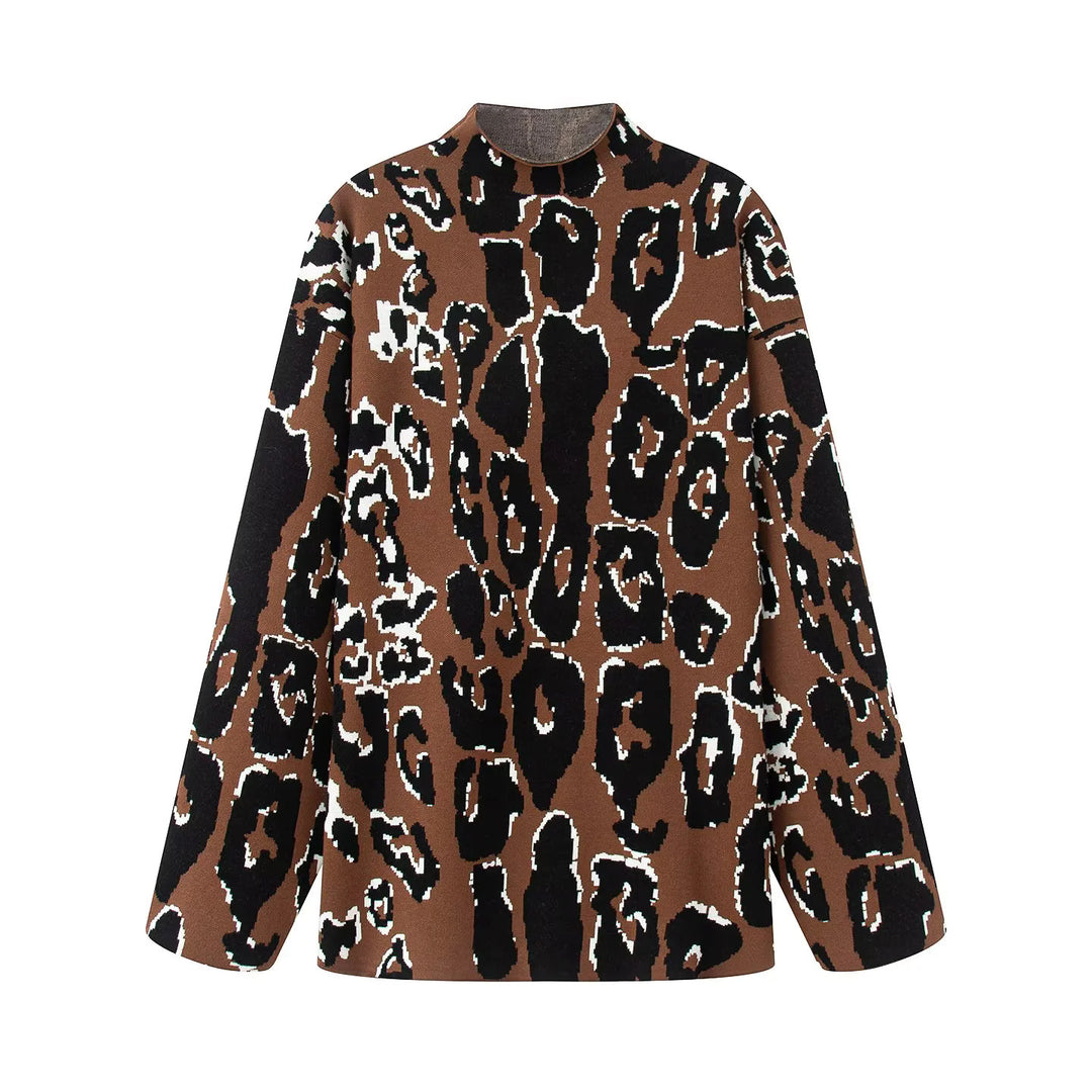 Casual women's sweater with animal print Lune London