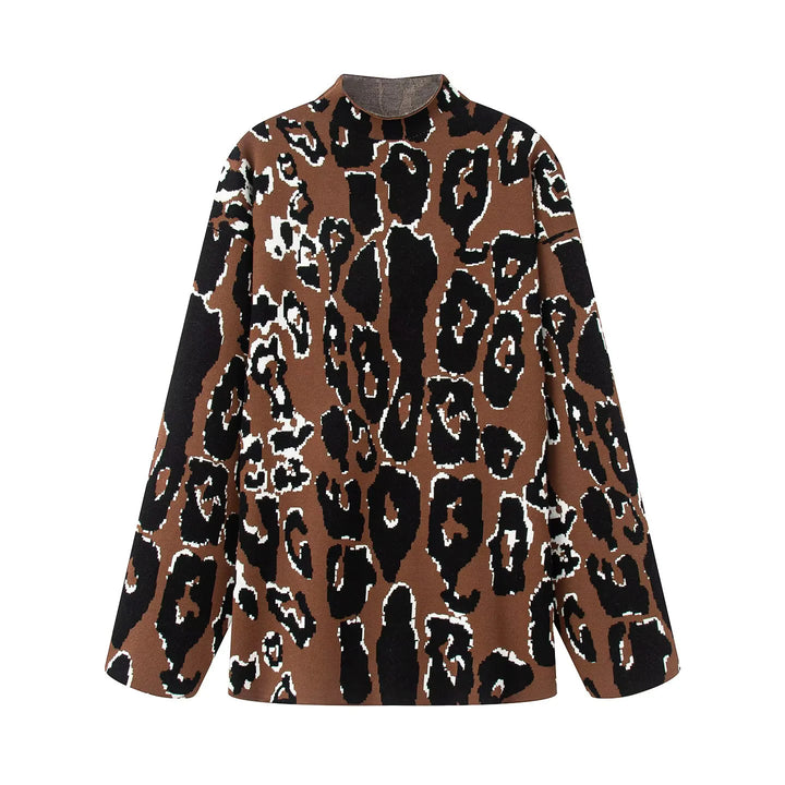 Casual women's sweater with animal print Lune London