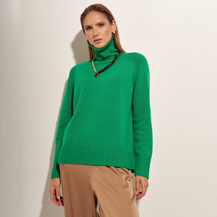 Pull en tricot pour dames avec col montant et coupe décontractée Chic & Stil
