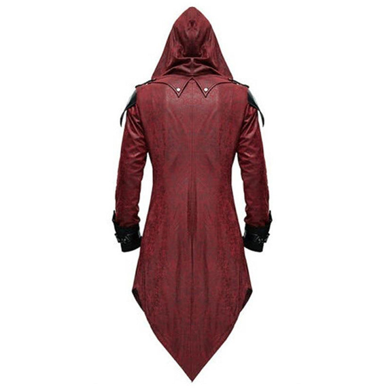 Hooded coat for women with faux leather details Lune London
