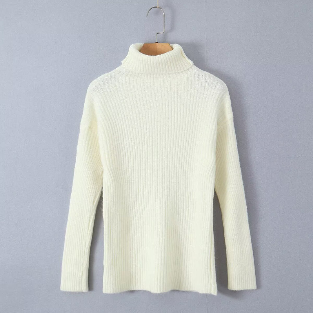 Pull en tricot épais pour femmes avec col montant Chic & Stil