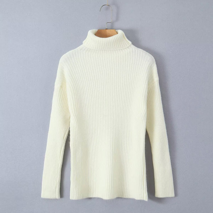 Pull en tricot épais pour femmes avec col montant Chic & Stil