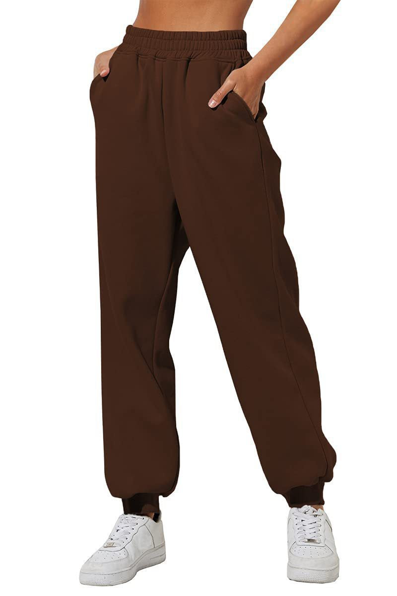 Casual women's jogger pants with elastic waistband and practical pockets Lune London