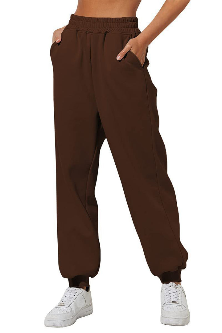 Casual women's jogger pants with elastic waistband and practical pockets Lune London