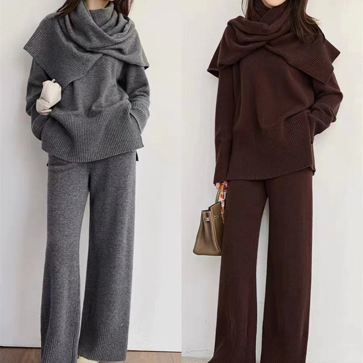 Ensemble de pull en tricot et large pantalon pour femmes Chic & Stil