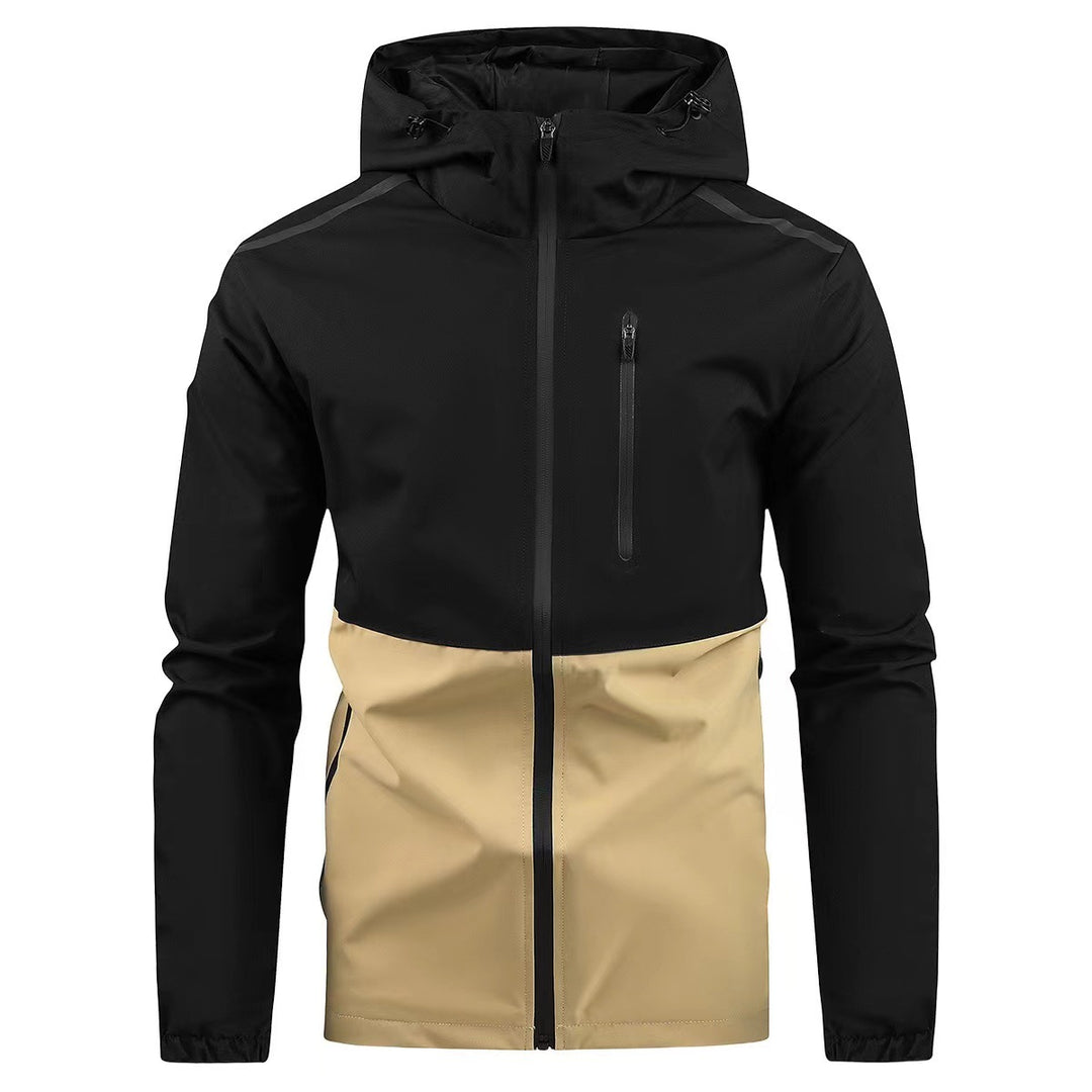 Functional waterproof jacket for men with adjustable hood Lune London