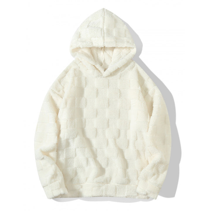 Women Cozy Fleece Hoodie with Textured Design and Hood Lune London