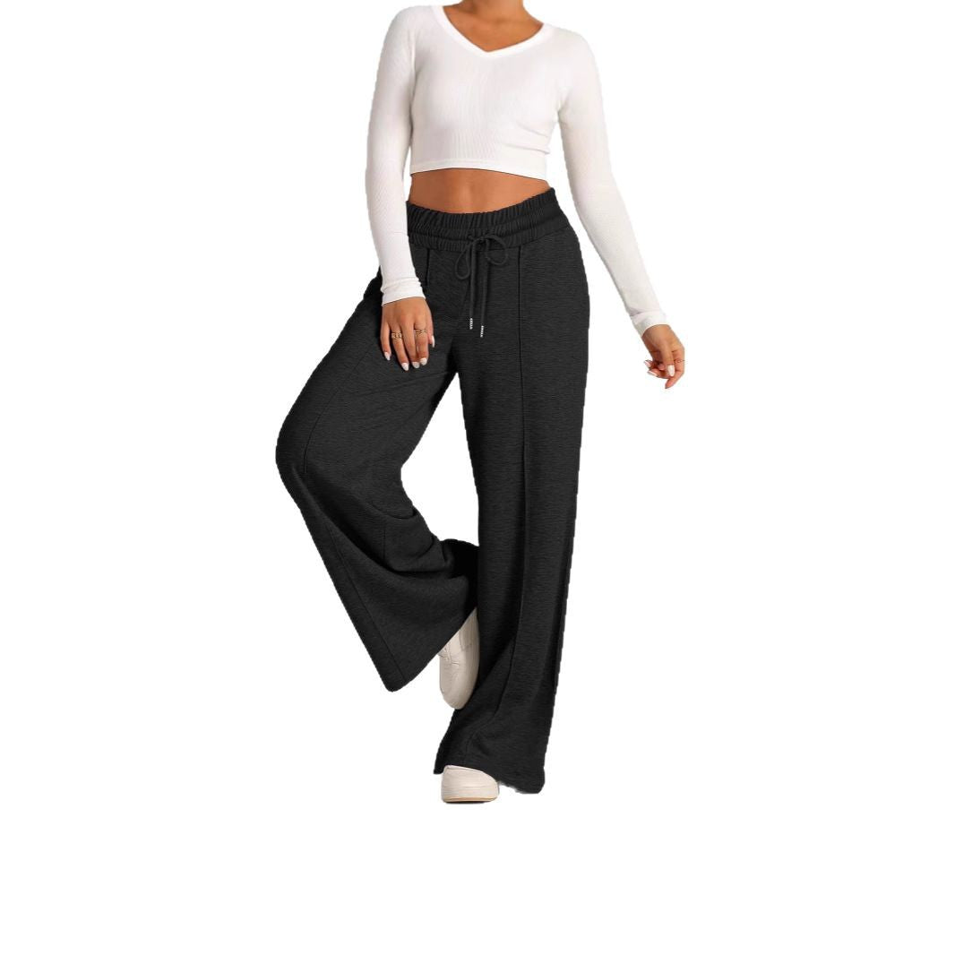 Wide leisure pants for women with elastic waistband and pockets Lune London