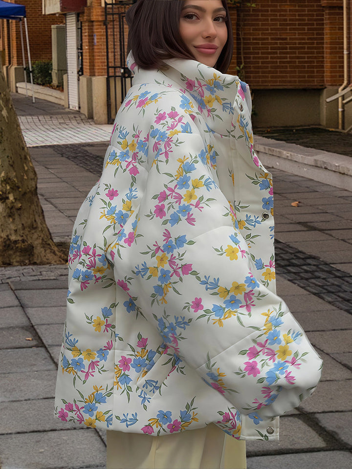 Leisure jacket for women with floral pattern and voluminous sleeves Lune London