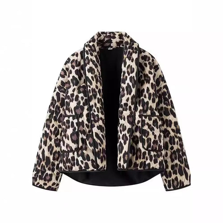 Ladies Fashion Leopard Jacket with Elegant Piping Details Lune London