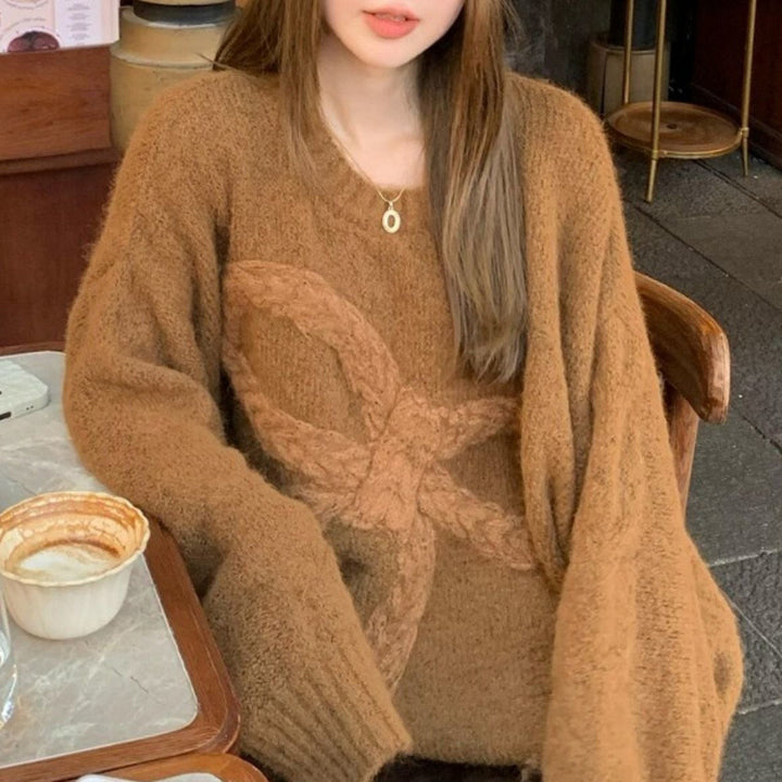 Pull en maille épaisse pour femmes avec design à câble décoratif Chic & Stil