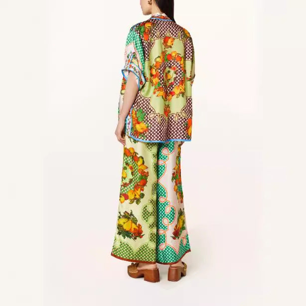 Chic & Stil colorful patchwork style two-piece outfit for ladies
