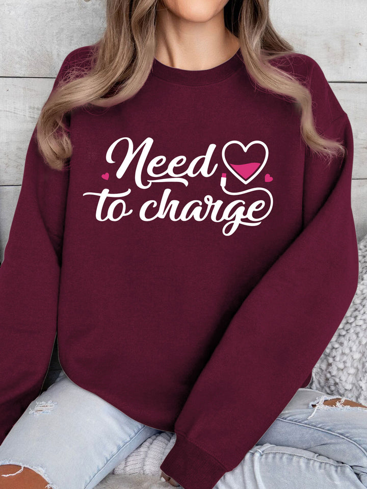 Sweatshirt femme avec citation inspirante de cœur et coupe décontractée Chic & Stil