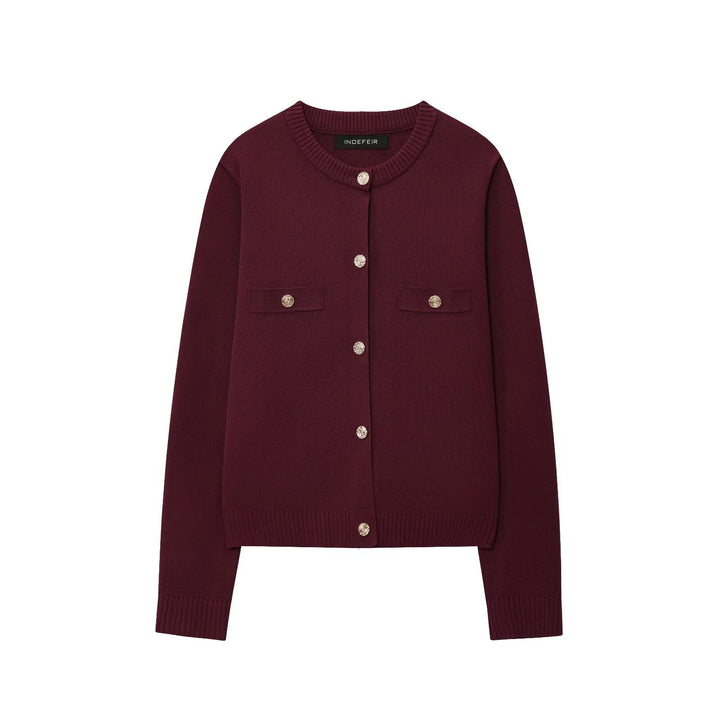 Knitted jacket for women with an elegant button design and practical pockets Lune London