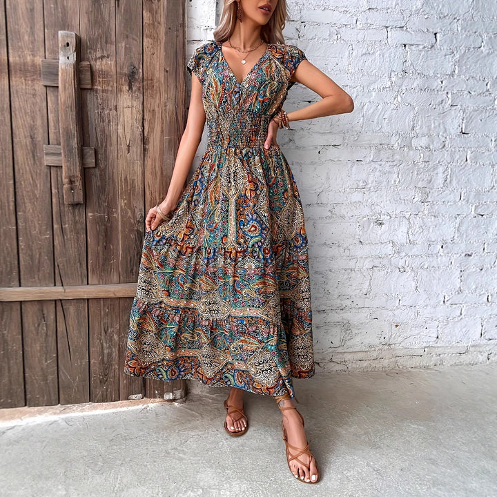 Boho Chic printed paisley maxi dress