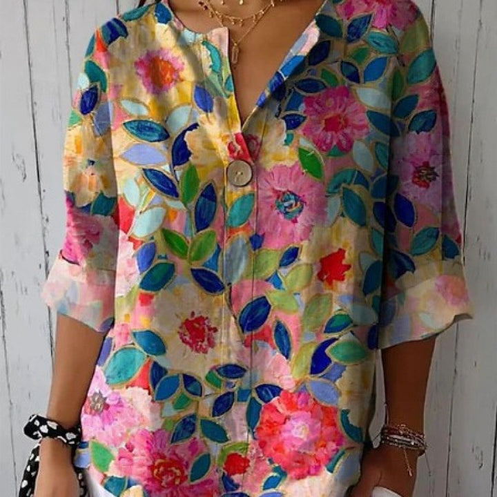 Women's blouse in lightweight and breathable fabric with floral pattern Lune London