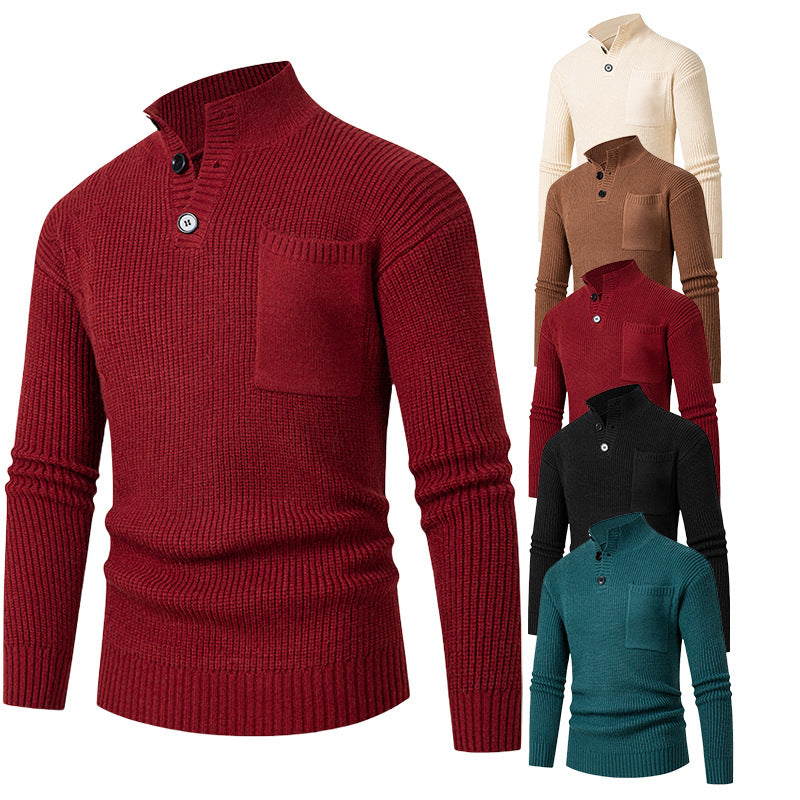 High-quality cotton men's sweater with Modal pattern and chest pocket Lune London