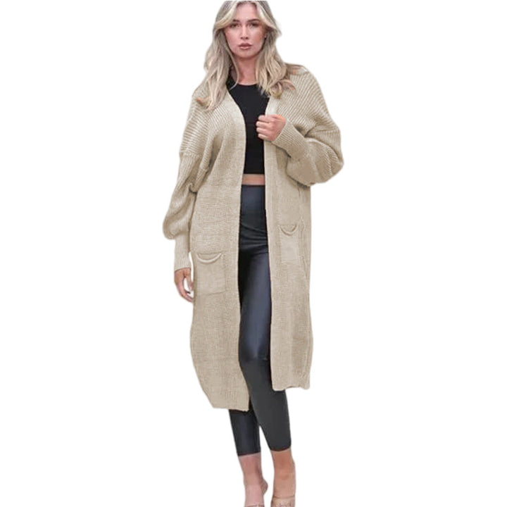 Cardigan en tricot épais pour femmes avec poches ouvertes et design décontracté Chic & Stil