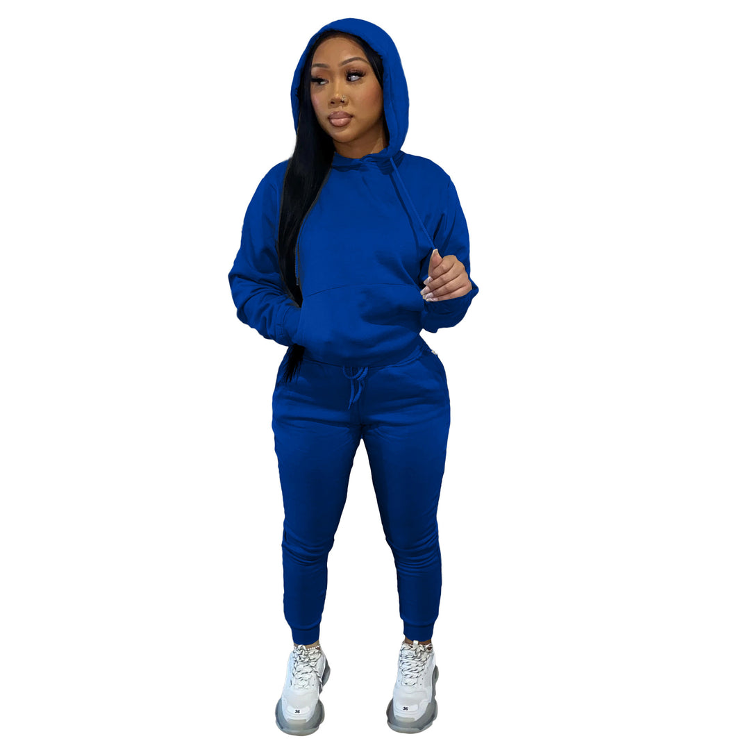 Ladies Sporty Jogging Set with Hood and Elastic Waist Lune London