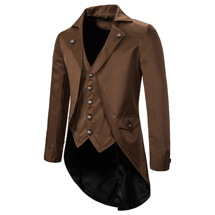 Elegant steampunk jacket for men with asymmetrical cut and refined details Lune London