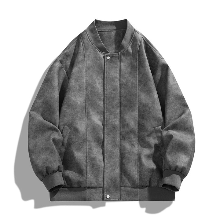 Casual synthetic leather jacket for men with elastic cuffs and practical pockets Lune London