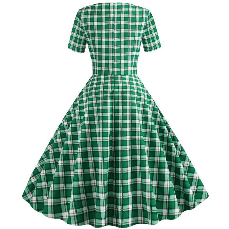Robe trapèze pour femmes à motif à carreaux Chic & Stil