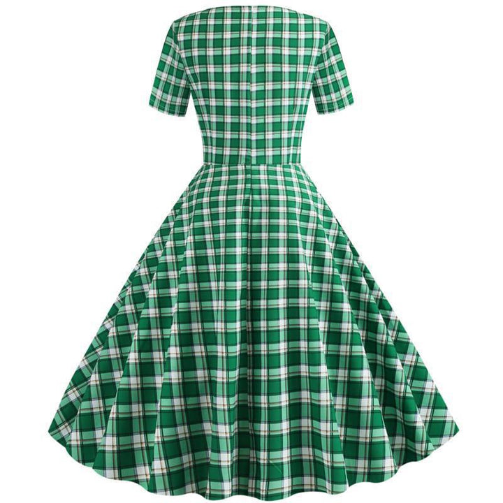 Robe trapèze pour femmes à motif à carreaux Chic & Stil
