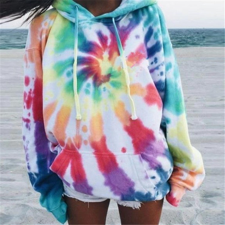 Casual hoodie for women with a unique tie-dye design Lune London