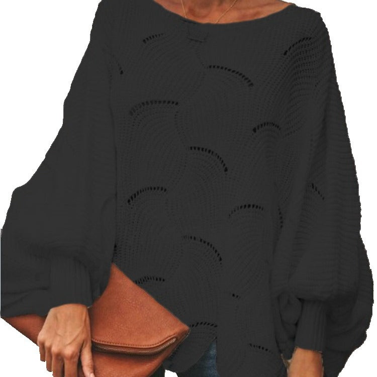Sweater en maille légère pour femmes avec motif en vagues et manches larges Chic & Stil