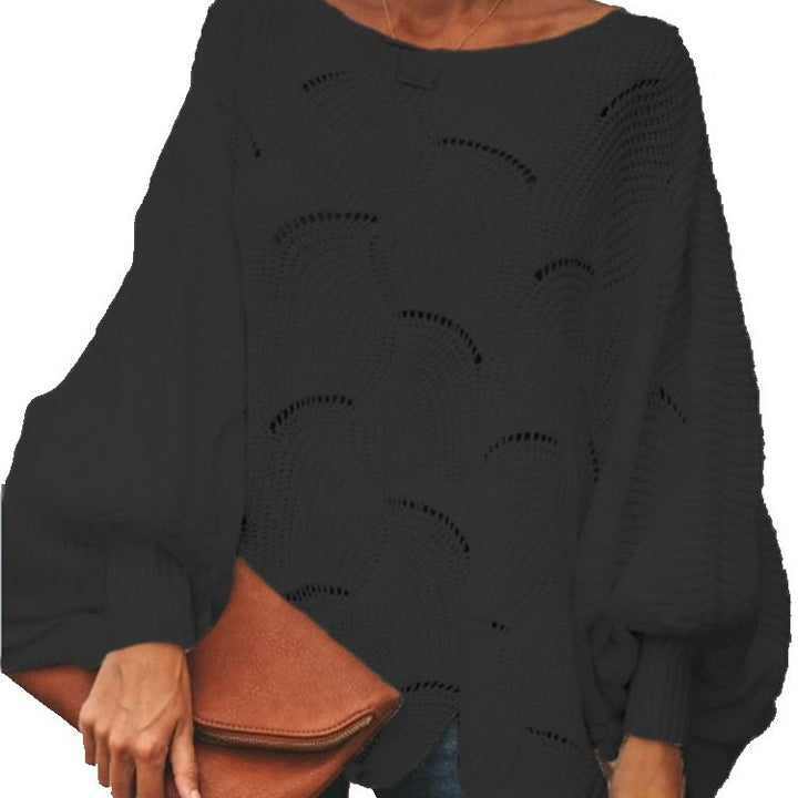 Sweater en maille légère pour femmes avec motif en vagues et manches larges Chic & Stil
