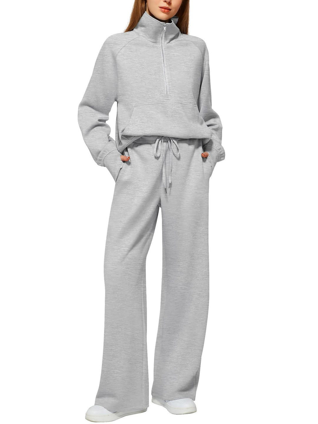 Lune London Women's Sports Loungewear Set with High Collar and Flared Legs