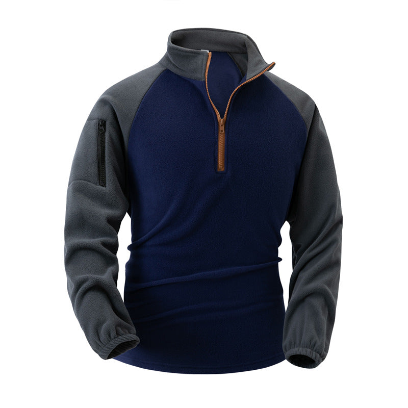 Men's Fleece Pullover with Half-Zip and Functional Pockets Lune London
