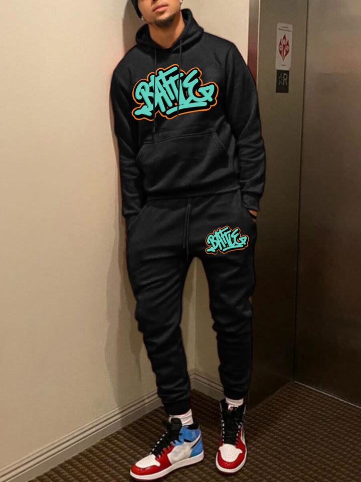 Women's hoodie and jogger pants set with urban graffiti design Lune London
