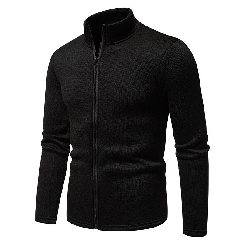 Fleece jacket for men with stand-up collar and full zip Lune London