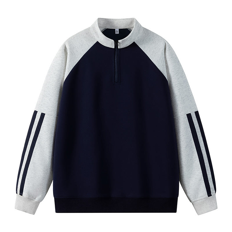 Lune London women's sweatshirt with high collar and half-zip closure