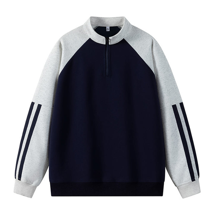 Lune London women's sweatshirt with high collar and half-zip closure