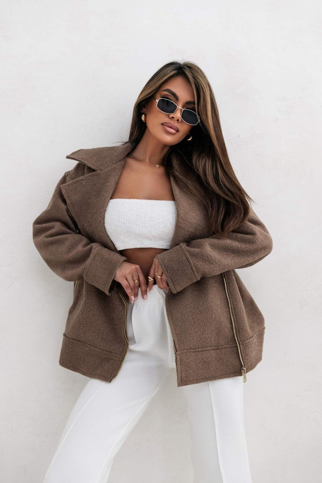 Ladies Elegant Oversized Wool Jacket Lune London